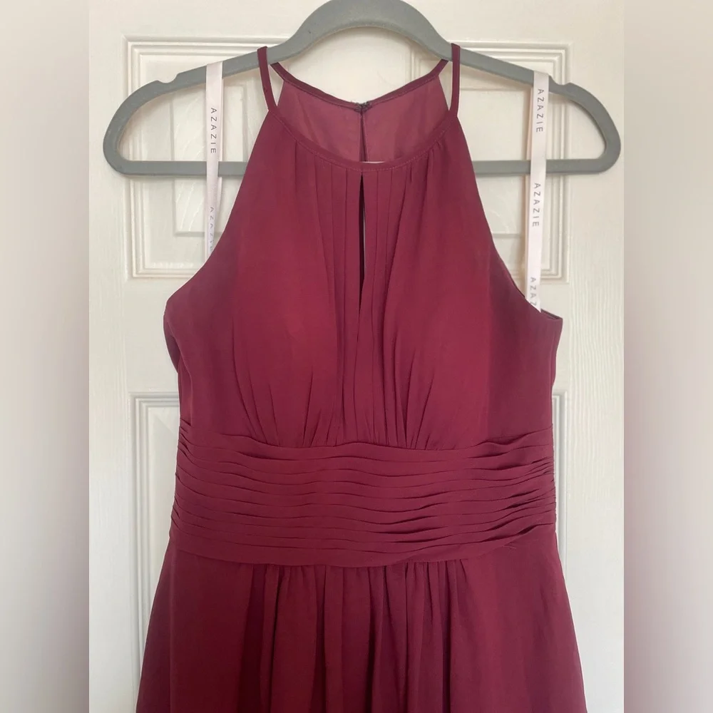 Azazie Bridesmaids Dress in Cabernet Wine Burgundy - Picture 5 of 9